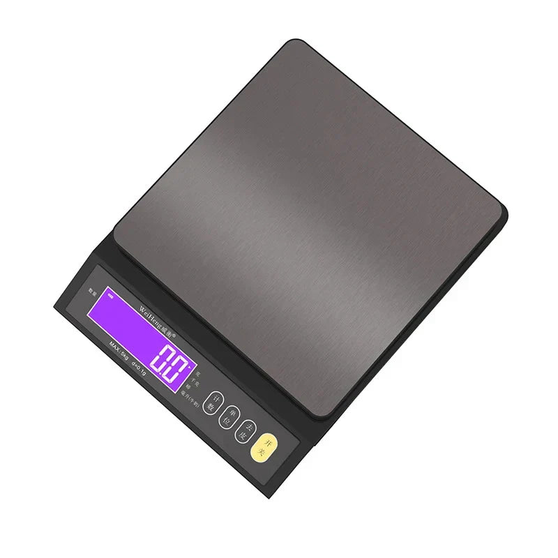 Davy | 5 kg/0.1 g and 10 kg/1 g digital electronic kitchen scale, LCD display, fully waterproof stainless steel tool for baking