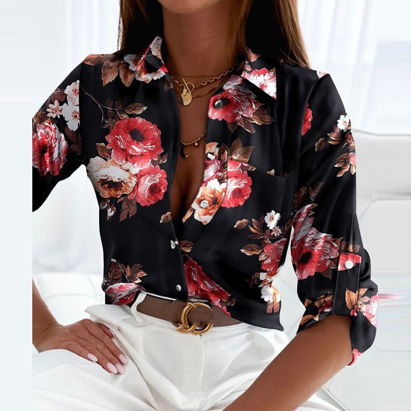 Davy Blouse with Lapel Collar
