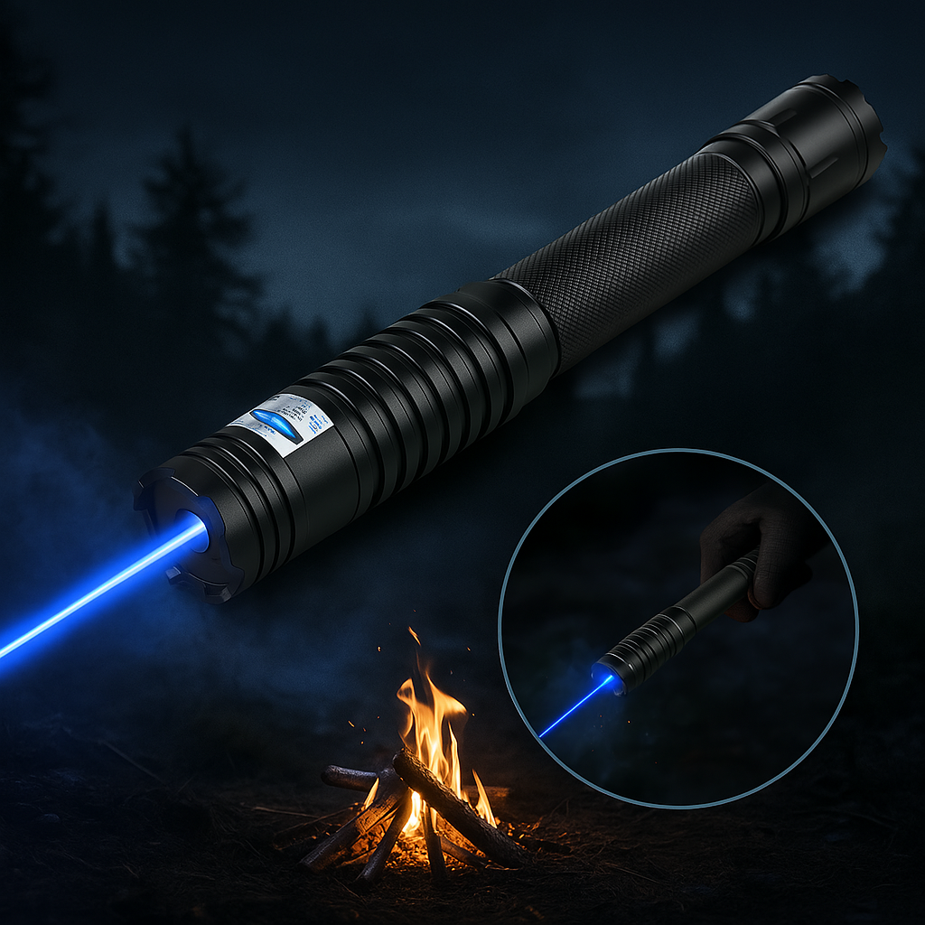Davy | Blue Beam Laser Torch | 450nm High-Intensity Optical Output | Tactical 5000m+ Range | Adjustable Focus Aluminum Chassis | Thermal Ignition Capable Flashlight