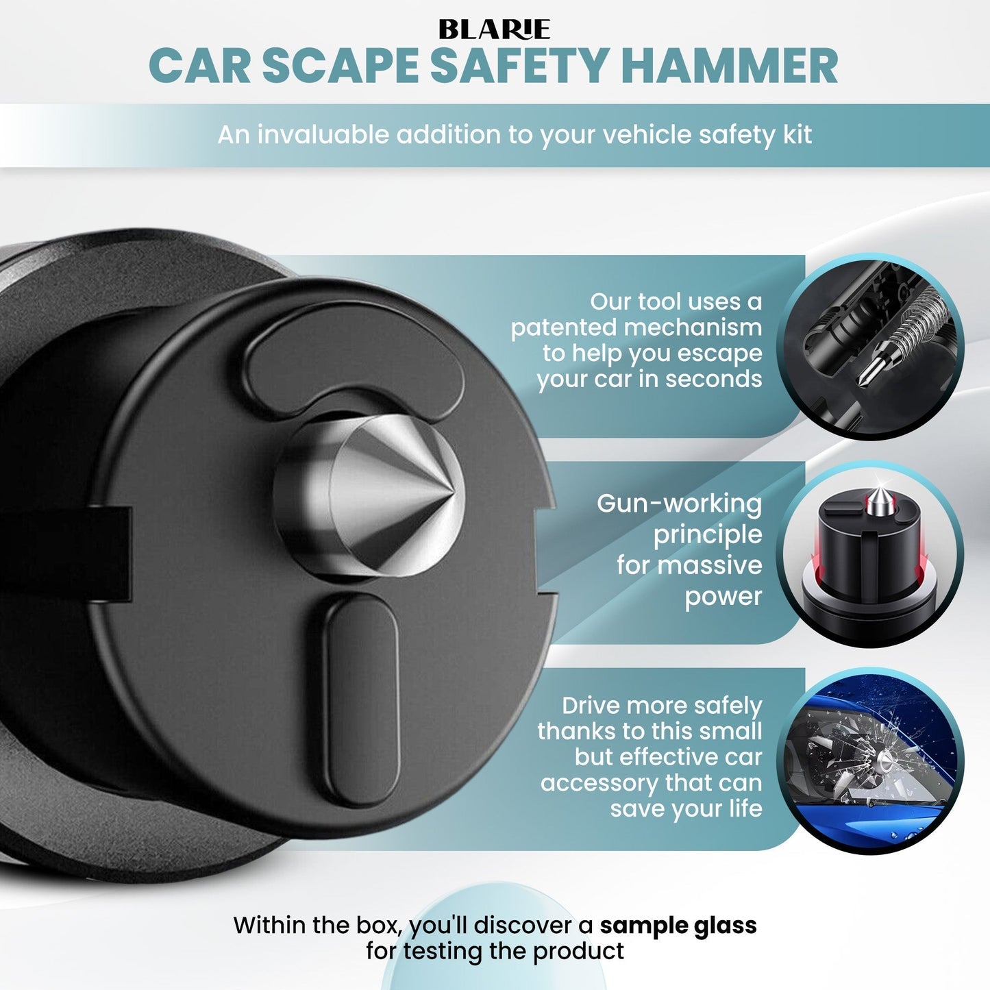 Davy | Car Safety Hammer – Important Car Escape Tool & Window Breaker for Emergencies