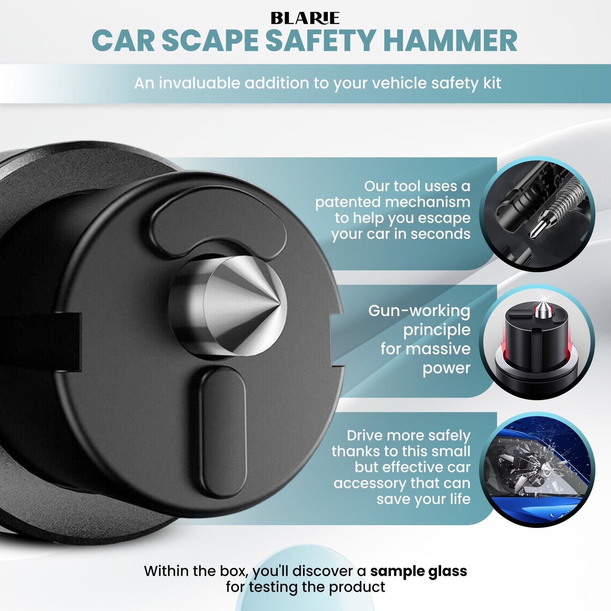 Davy | Car Safety Hammer – Important Car Escape Tool & Window Breaker for Emergencies