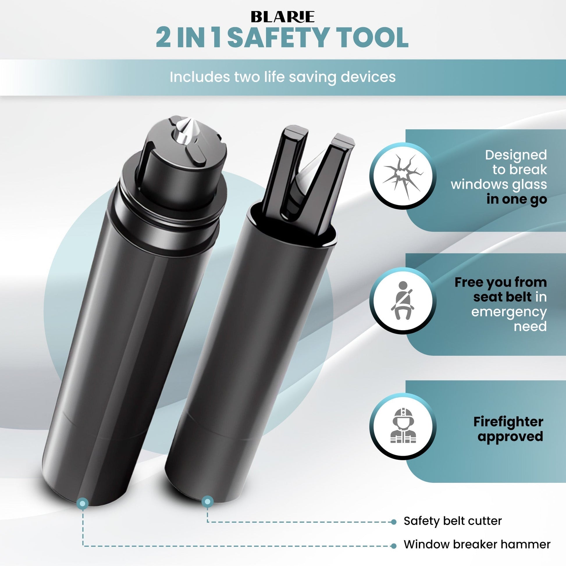 Davy | Car Safety Hammer – Important Car Escape Tool & Window Breaker for Emergencies