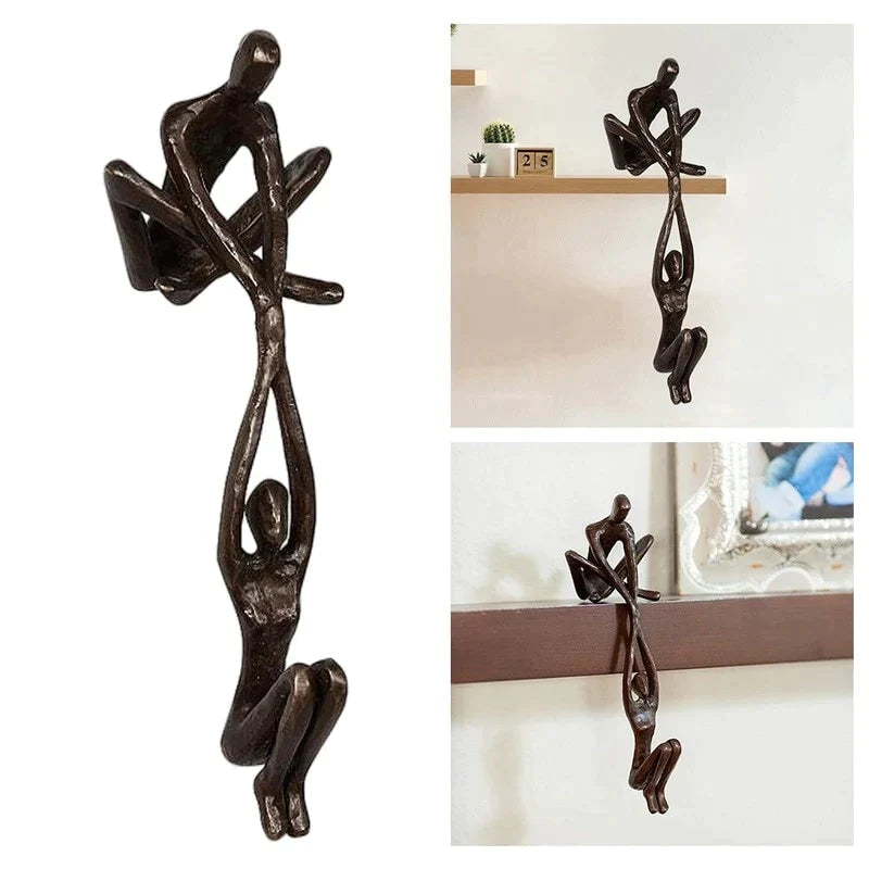 Davy | Couple Sculpture for Home Decor | Balanced Figures Decorative Accent