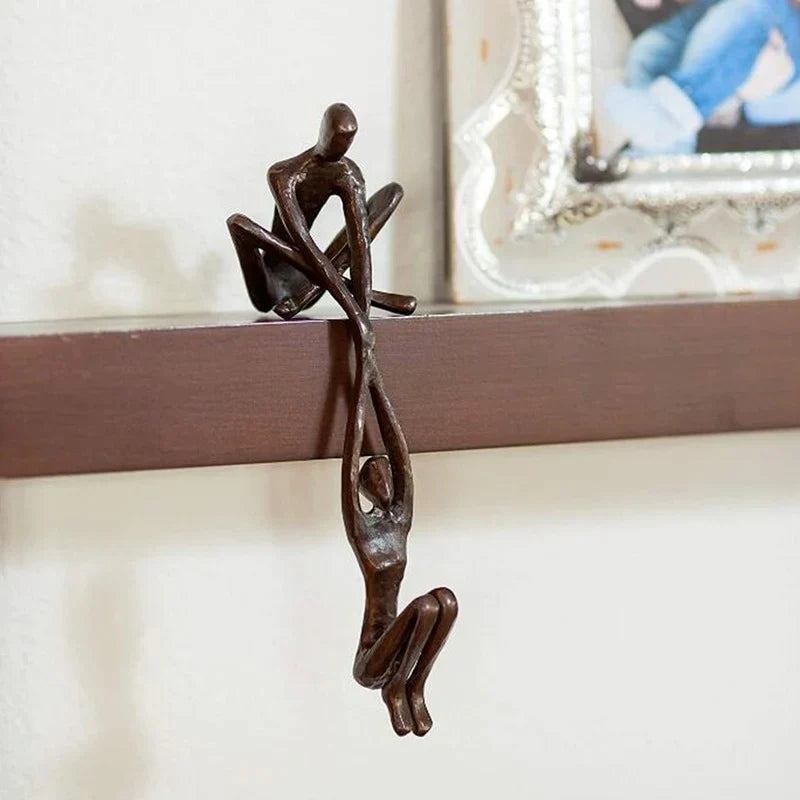Davy | Couple Sculpture for Home Decor | Balanced Figures Decorative Accent