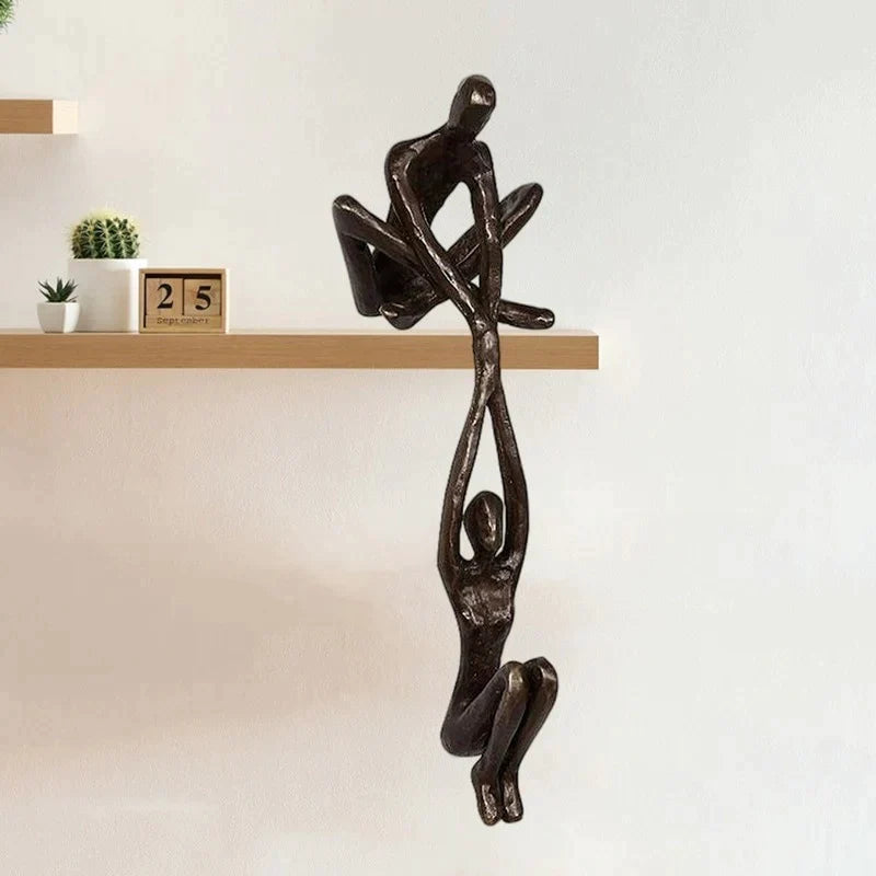 Davy | Couple Sculpture for Home Decor | Balanced Figures Decorative Accent
