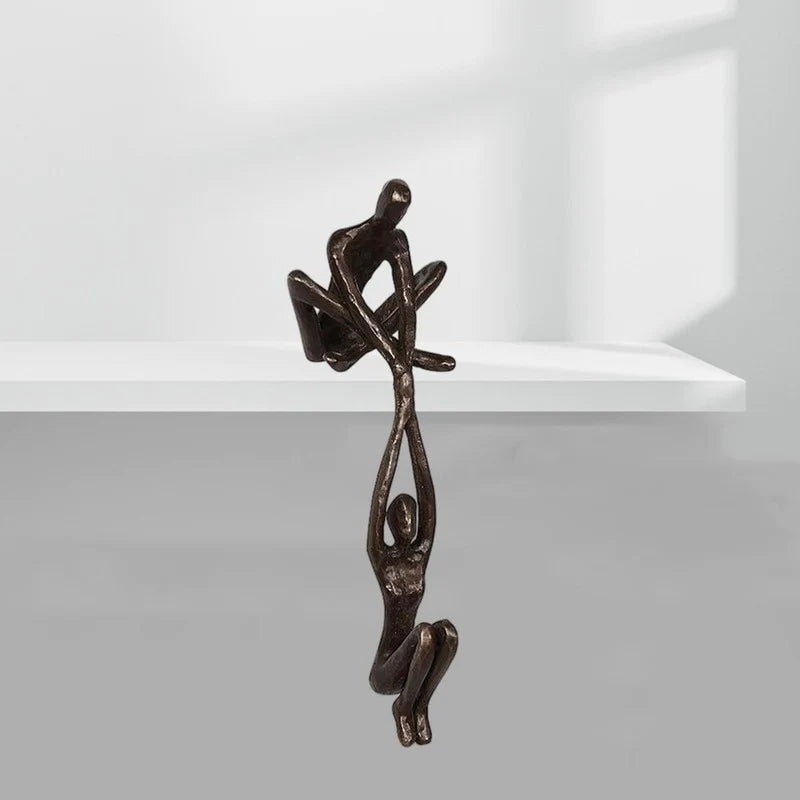 Davy | Couple Sculpture for Home Decor | Balanced Figures Decorative Accent