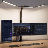 Davy | Lámparas de escritorio para oficina en casa, lámpara de arquitecto de 39.3'' con abrazadera, lámpara LED ultra delgada de 24w con atenuación continua y protección ocular