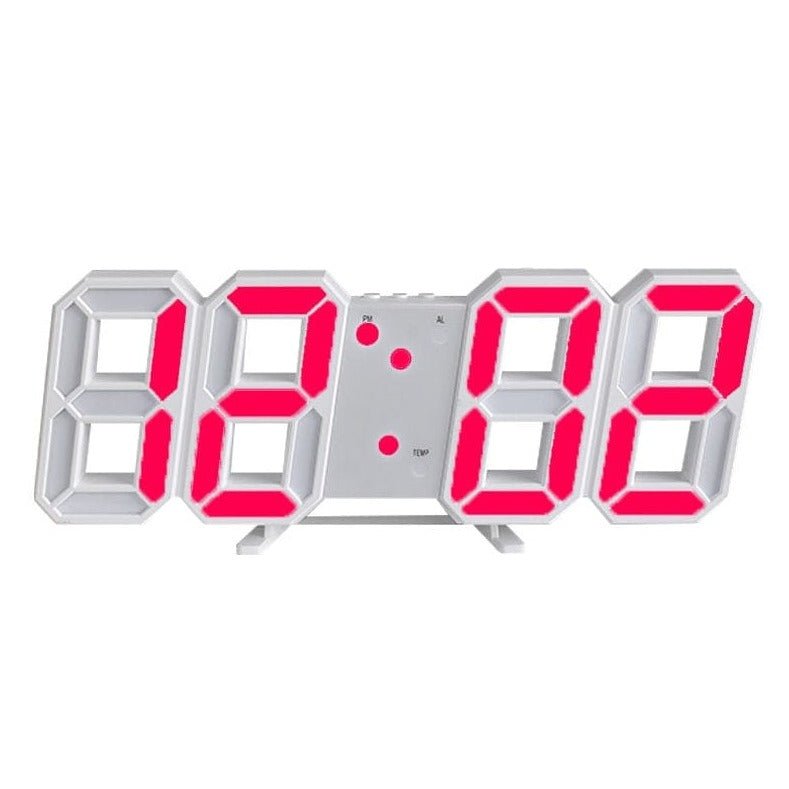 Davy | Digital 3D LED Wall Clock – Modern Design with Dimming Function and Optimal Visibility