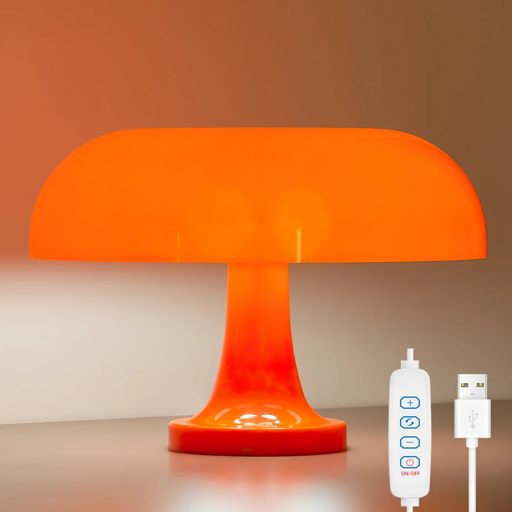 Davy | Dimmable Mushroom Table Lamp with USB Connection