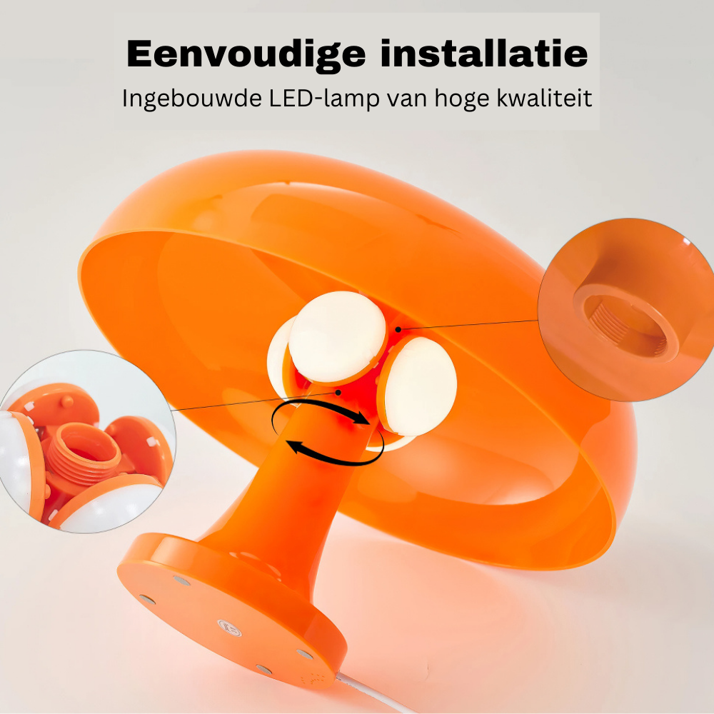 Davy | Dimmable Mushroom Table Lamp with USB Connection