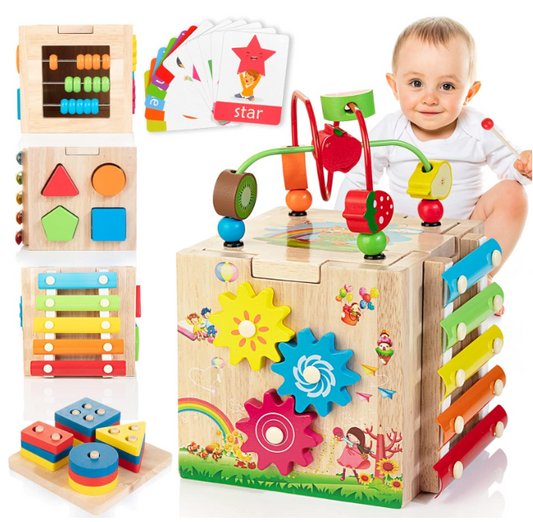 Davy | EduCube 8-in-1 Montessori Learning Toy | 8 Activities | 18+ months