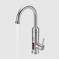 Davy | Robinet de cuisine électrique avec chauffe-eau instantané intégré | Système de chauffage rapide 3000W | Finition acier inoxydable | Affichage numérique de la température | Technologie d'eau chaude instantanée