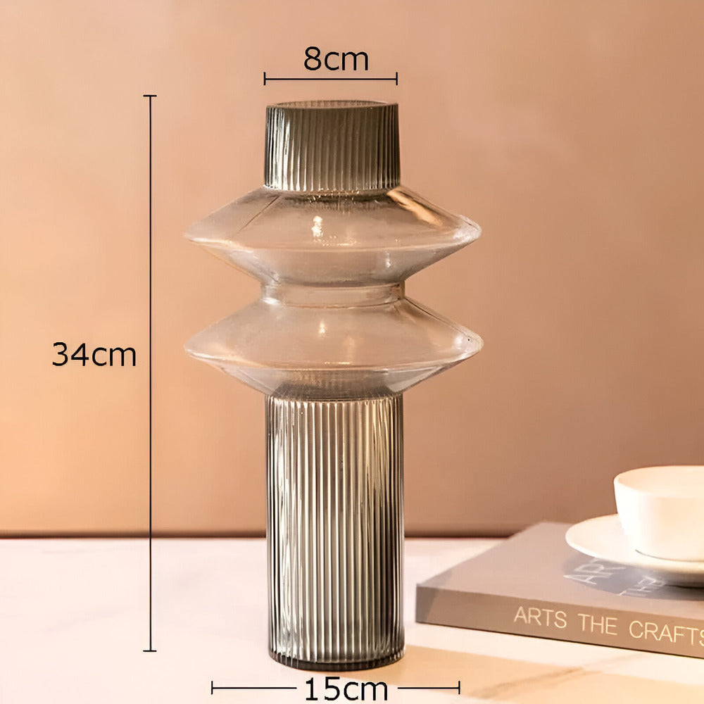 Davy | Elegant Amber Glass Vase - Contemporary Decorative Piece for Stylish Living Spaces