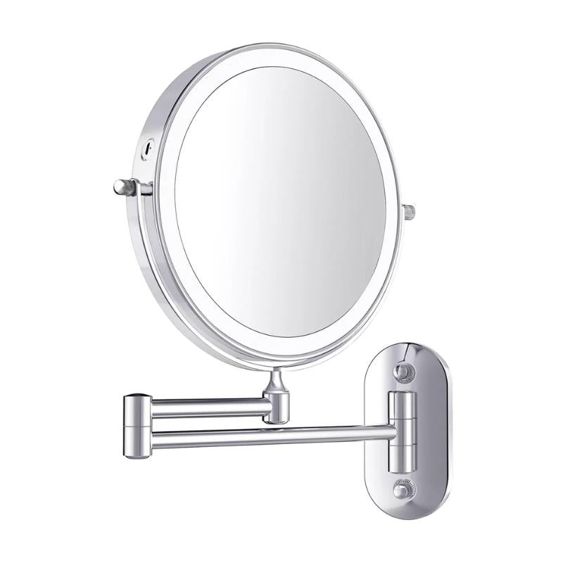 Davy | Enlarged Rechargeable LED Makeup Mirror | Adjustable Brightness, up to 10x Magnification & Portable for Perfect Makeup Application