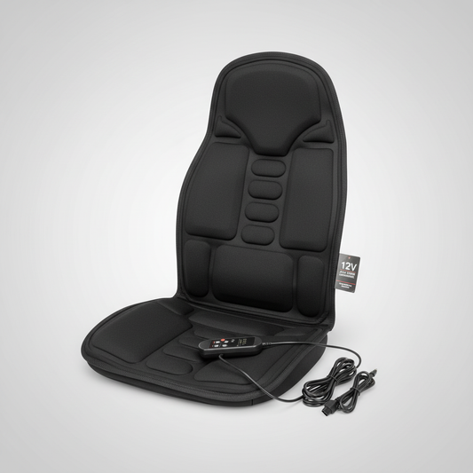 Davy | Ergonomic Massage Seat Cushion | Shiatsu & Vibration Massage for Neck, Back & Thighs | Optional Heat Function | Includes Car Adapter & Remote Control