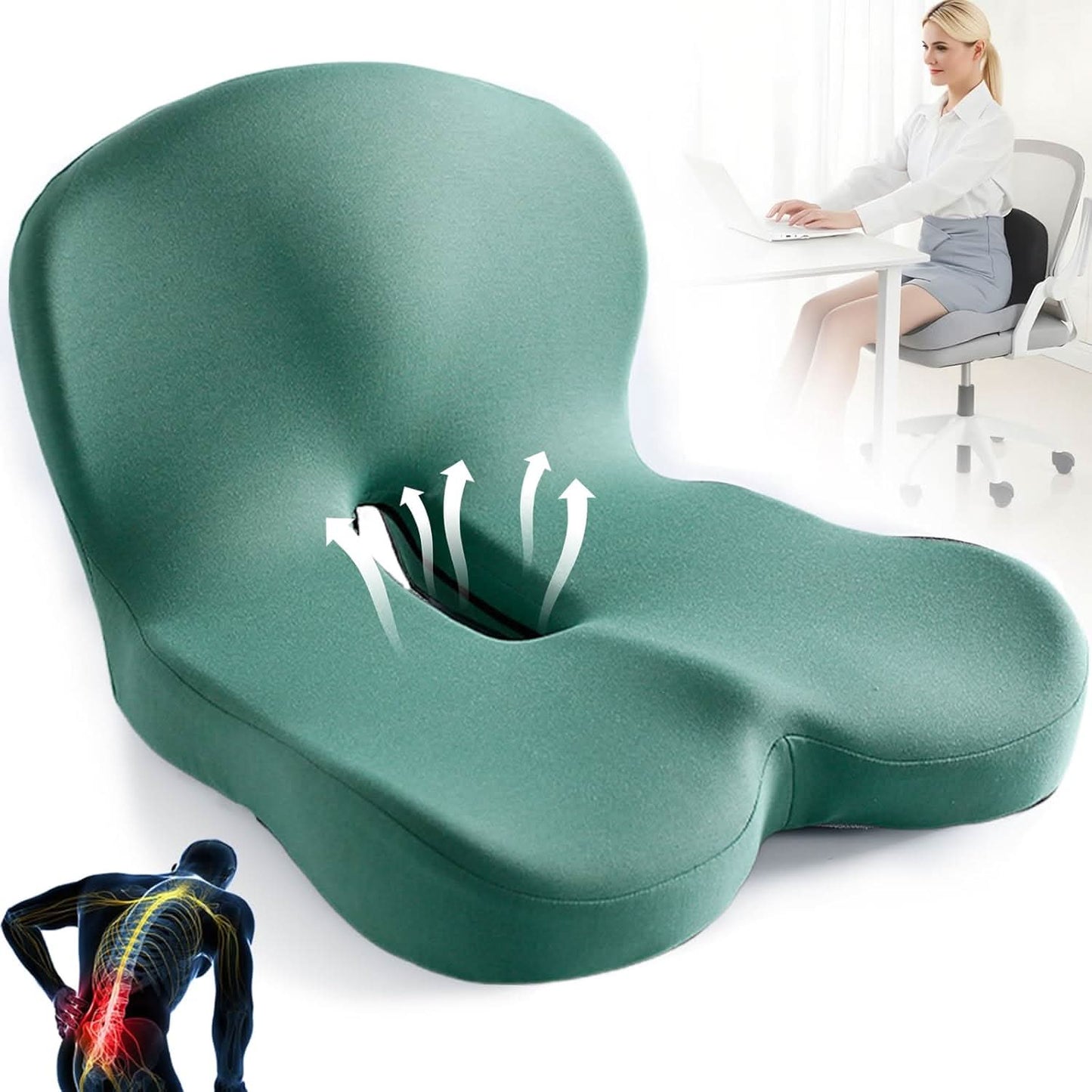 Davy | Ergonomic Seat Cushion with Lumbar Support