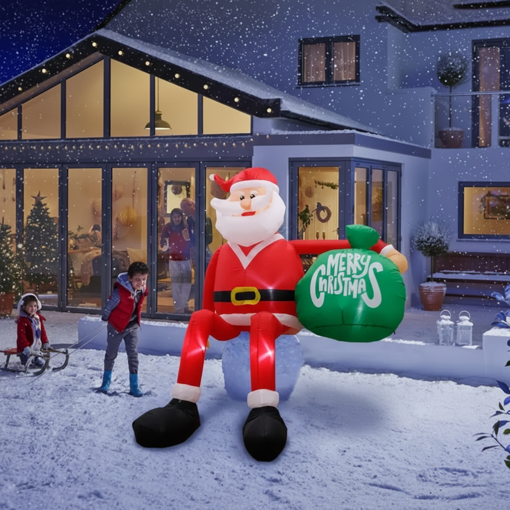 Davy | Giant 8FT LED Inflatable Climbing Santa | Premium, Waterproof Outdoor Christmas Decor