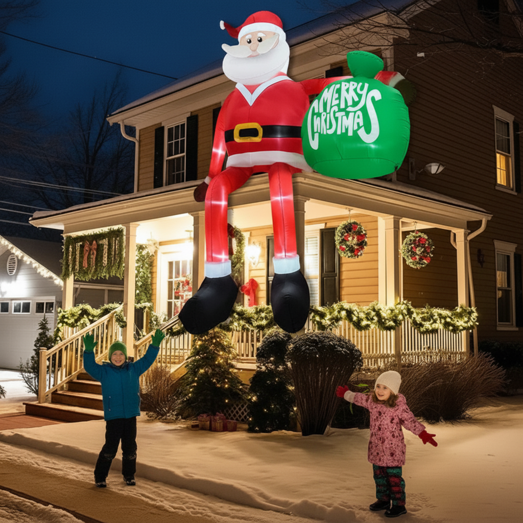 Davy | Giant 8FT LED Inflatable Climbing Santa | Premium, Waterproof Outdoor Christmas Decor