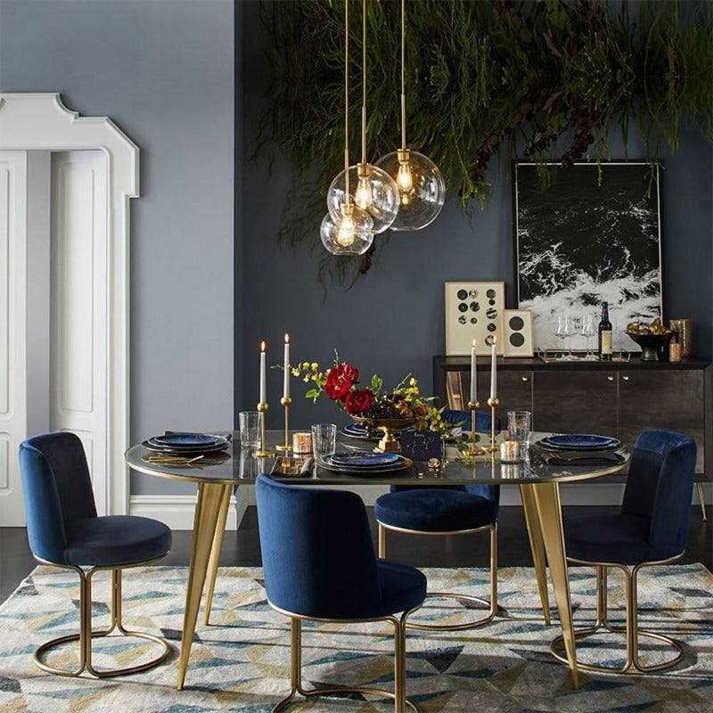 Davy | Glass Ball Pendant Light | Modern Brass Design