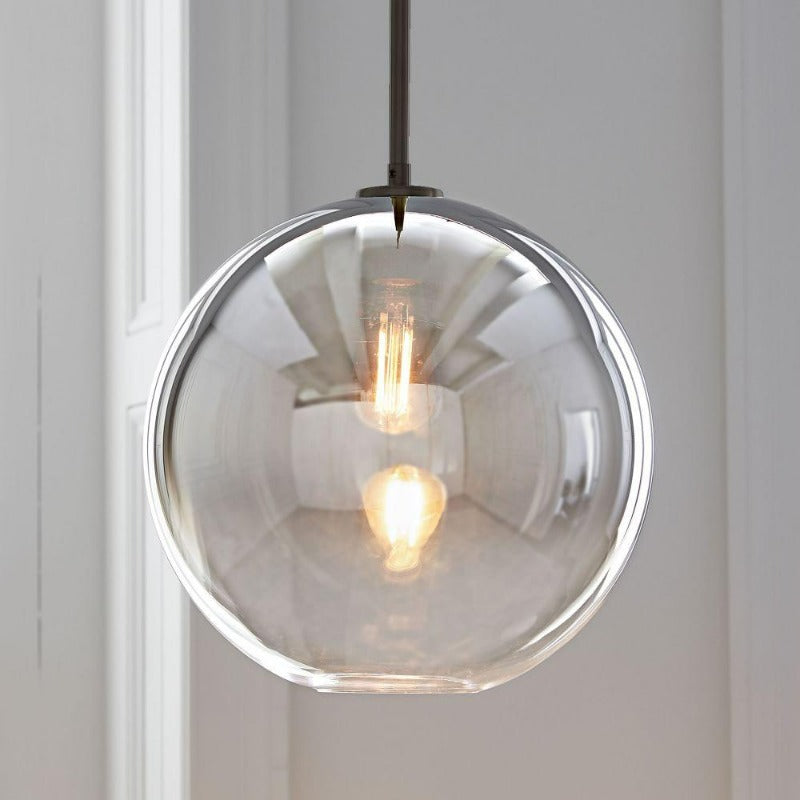 Davy | Glass Ball Pendant Light | Modern Brass Design