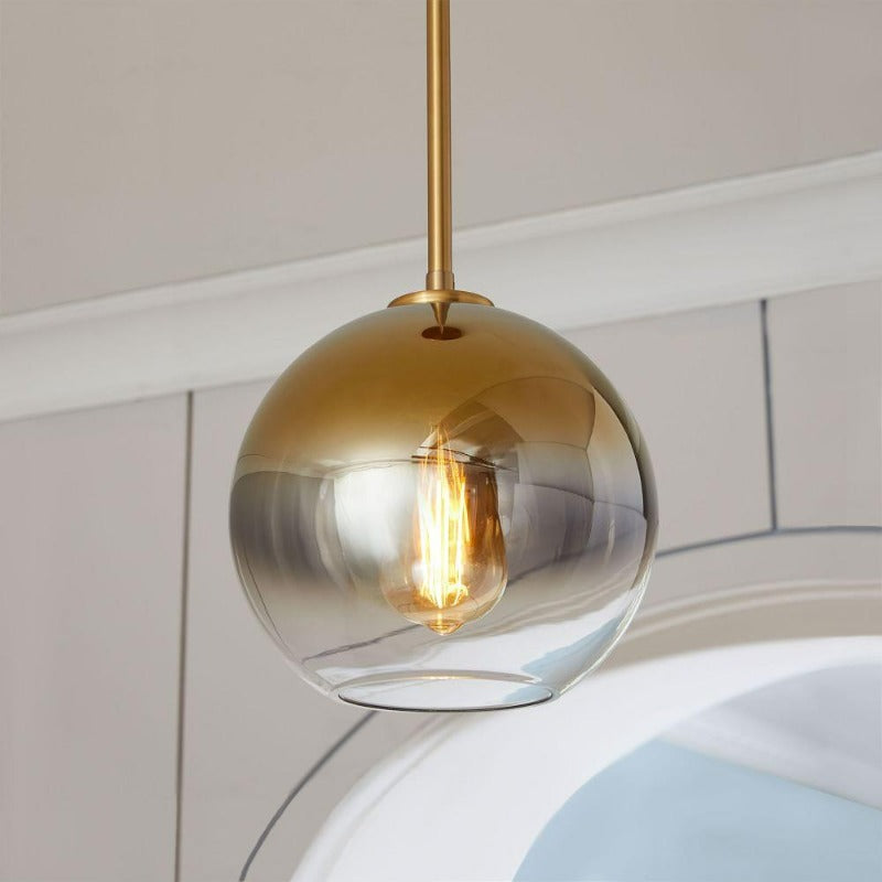 Davy | Glass Ball Pendant Light | Modern Brass Design