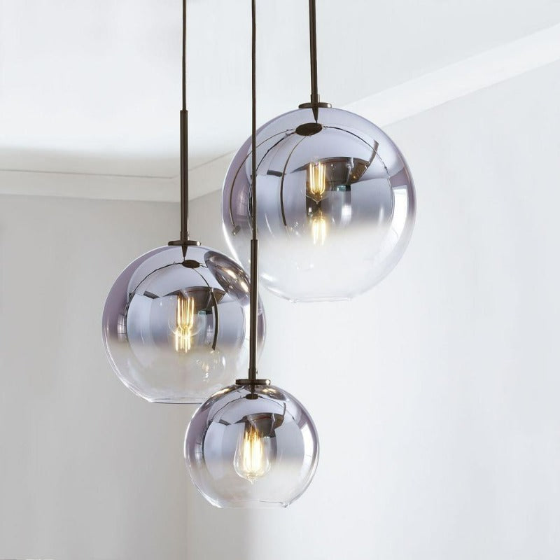 Davy | Glass Ball Pendant Light | Modern Brass Design