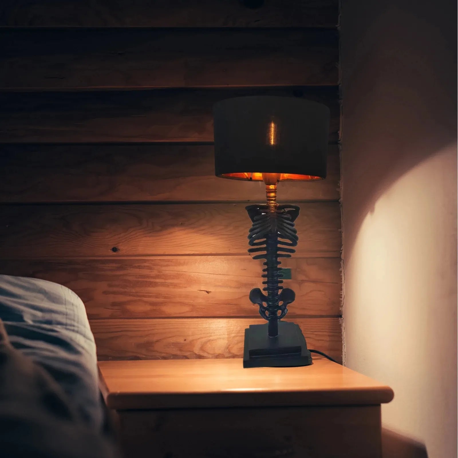 Davy | Gothic Skeleton Table Lamp | Handmade Art Design