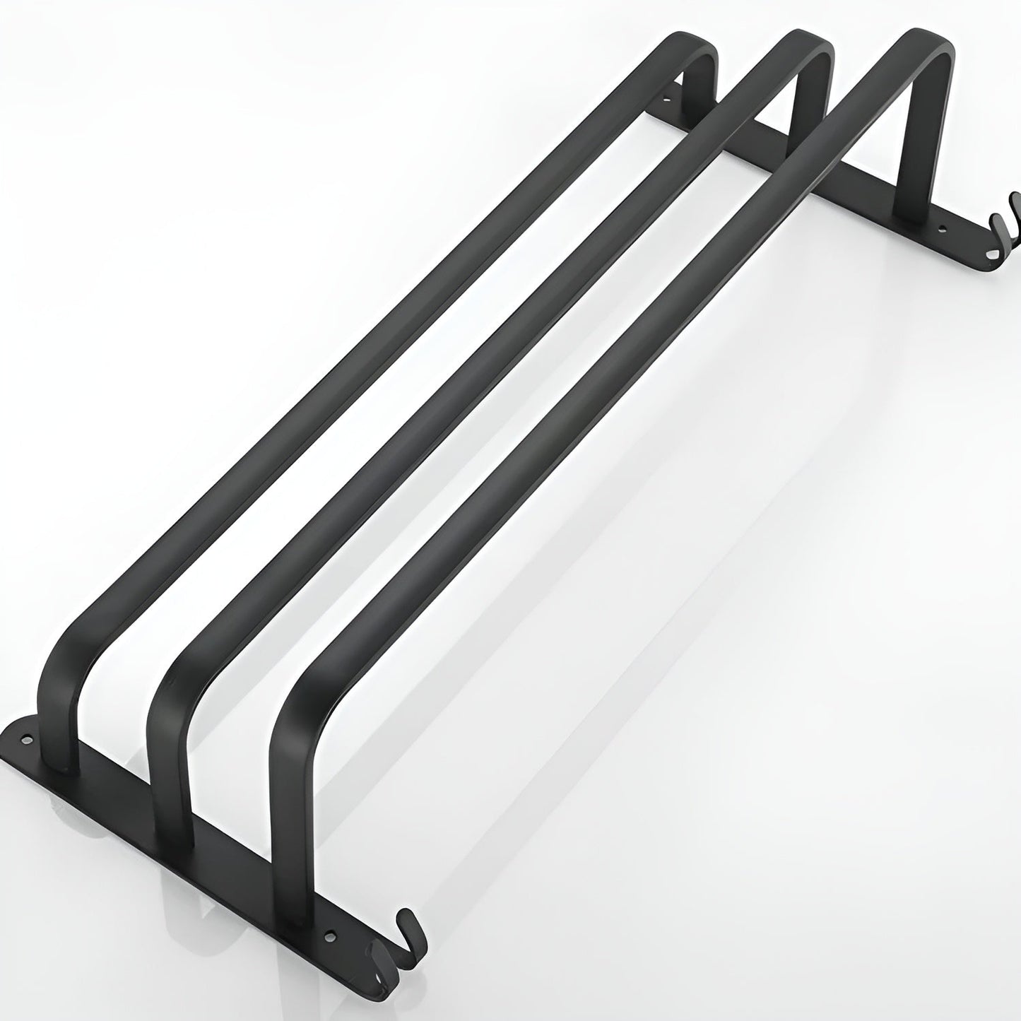 Davy | HangEase 3-Tier Towel Holder – Black Wall-Mounted Aluminum Rack Without Drilling