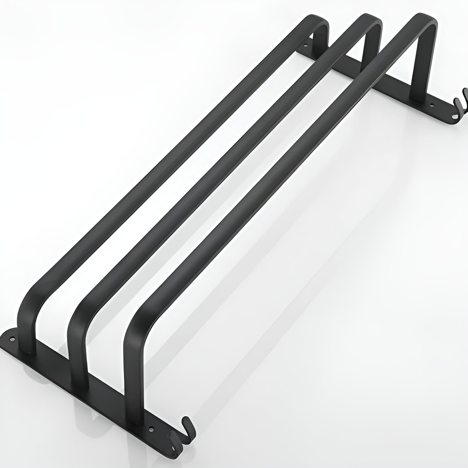 Davy | HangEase 3-Tier Towel Holder – Black Wall-Mounted Aluminum Rack Without Drilling