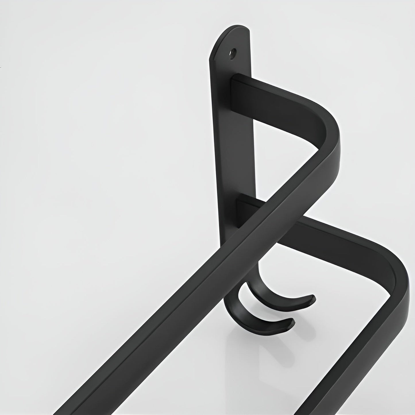 Davy | HangEase 3-Tier Towel Holder – Black Wall-Mounted Aluminum Rack Without Drilling