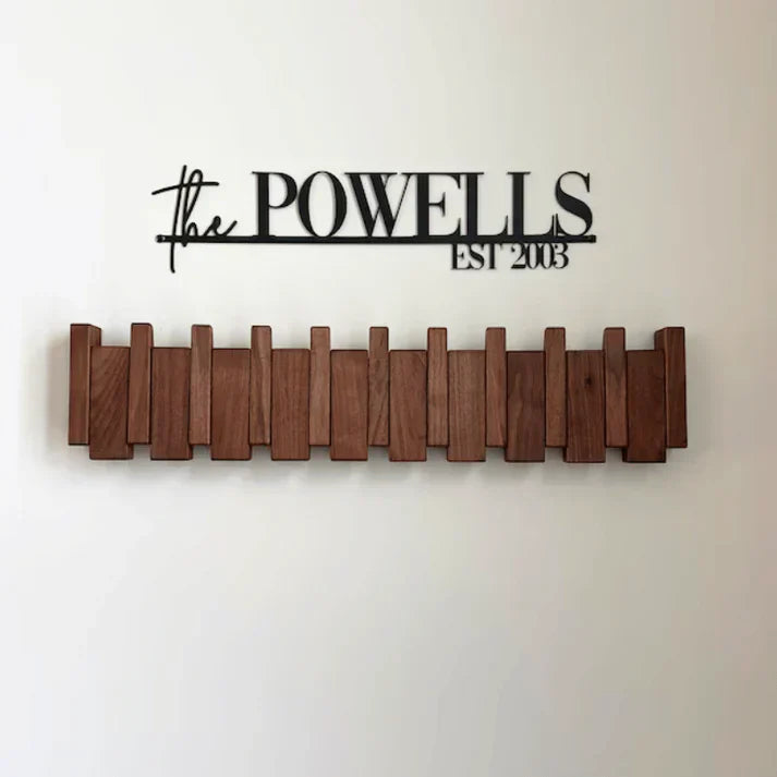 Davy | HarmonyCoat Piano Coat Rack | Wall Mounted with Hooks | Solid Wood