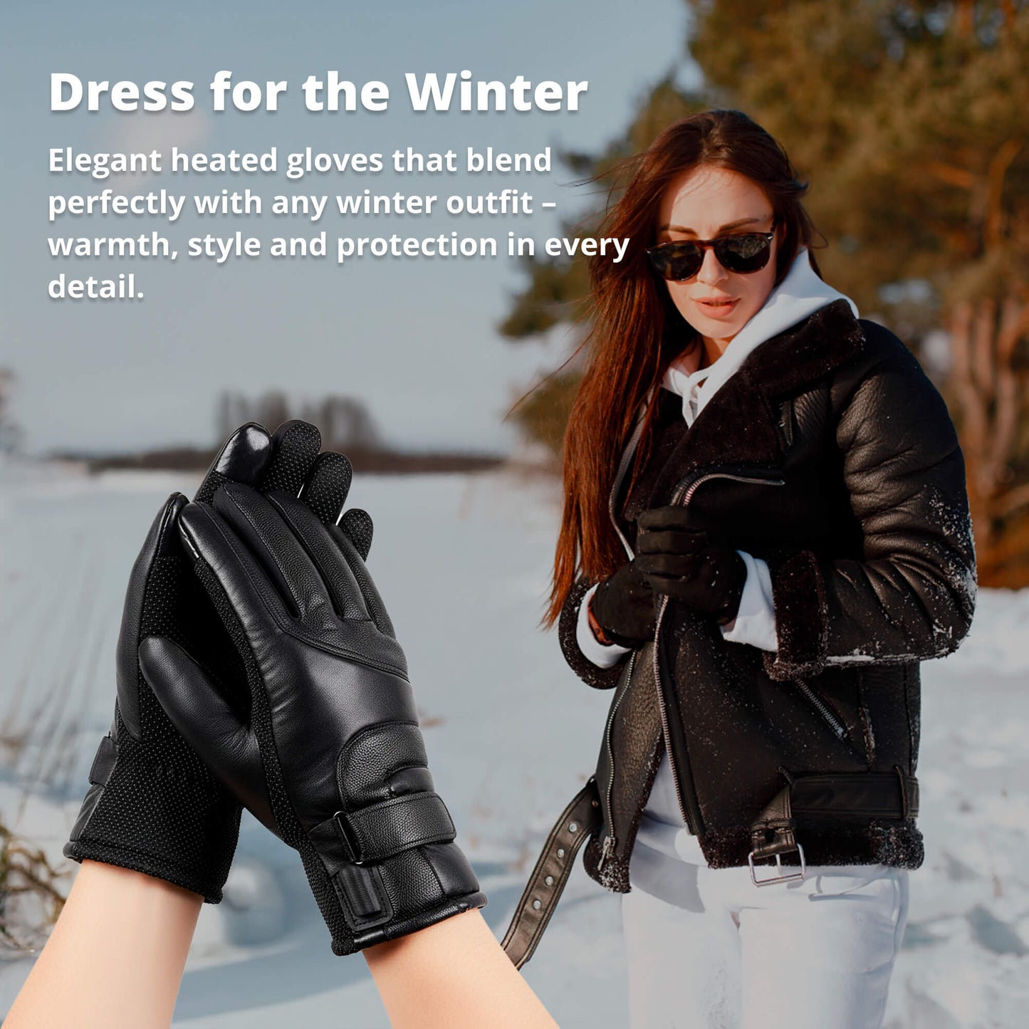 Davy | Heated Gloves for Women UK – Ladies Thermal Waterproof Winter Gloves with Touch Screen & USB Rechargeable Warm Design