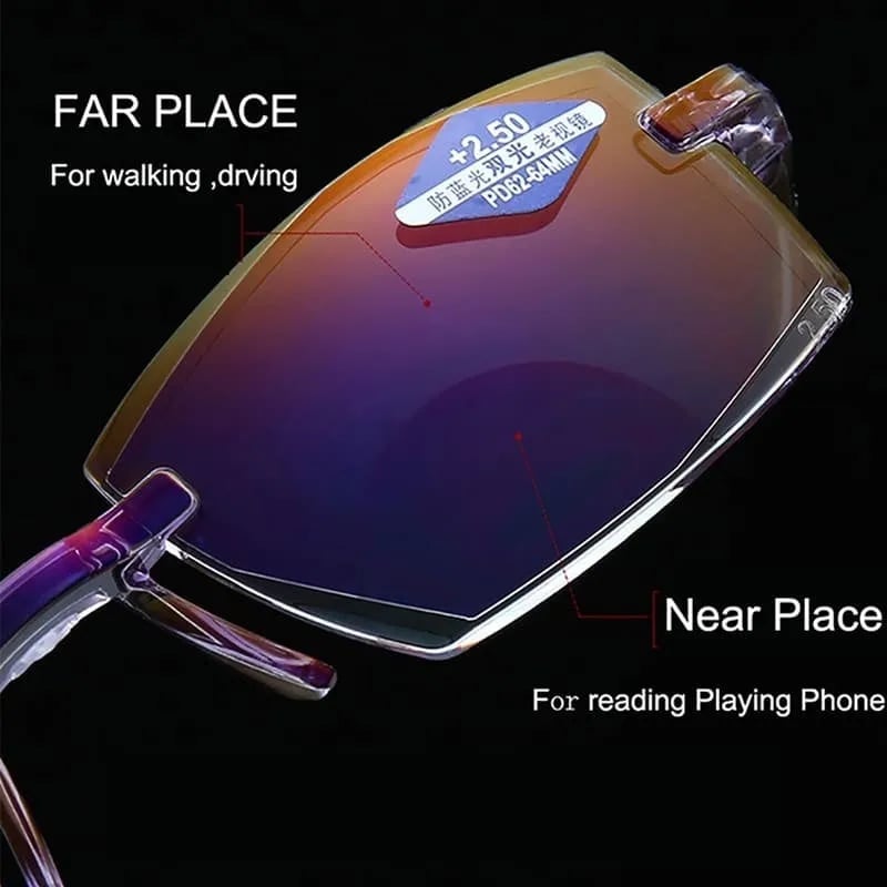 Davy | High Hardness Anti-Blue Progressive Distance and Near Range Dual-Use Reading Glasses
