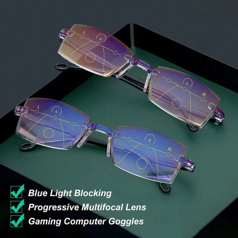 Davy | High Hardness Anti-Blue Progressive Distance and Near Range Dual-Use Reading Glasses