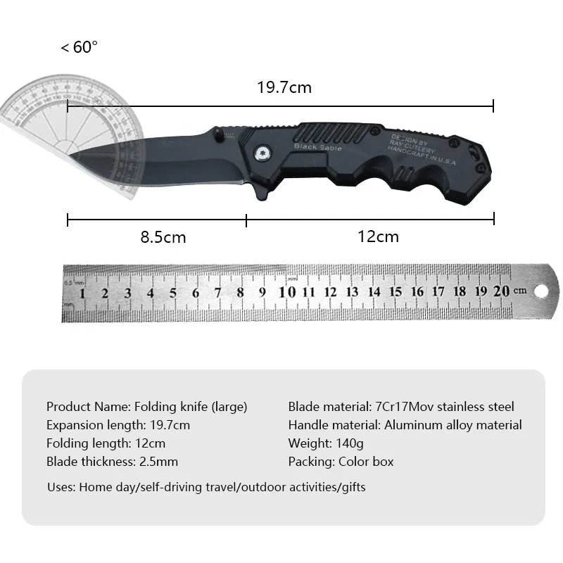 Davy | High Hardness Tactical Survival Knife - Outdoor Self-Defense EDC Tool for Camping & Hunting
