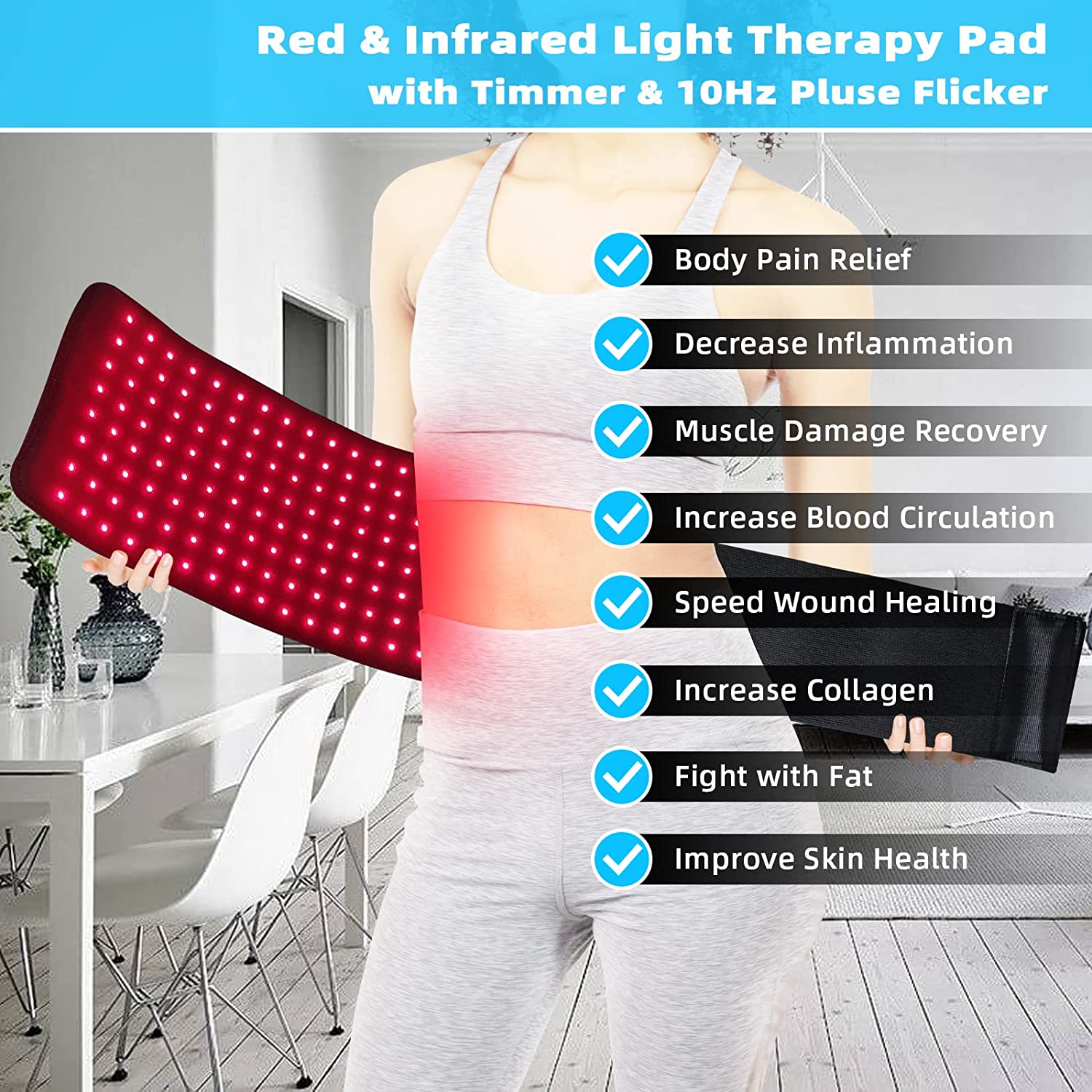 Davy | Infrared Light Therapy Pad Belt – Medical Quality Pain Relief for Back and Muscles