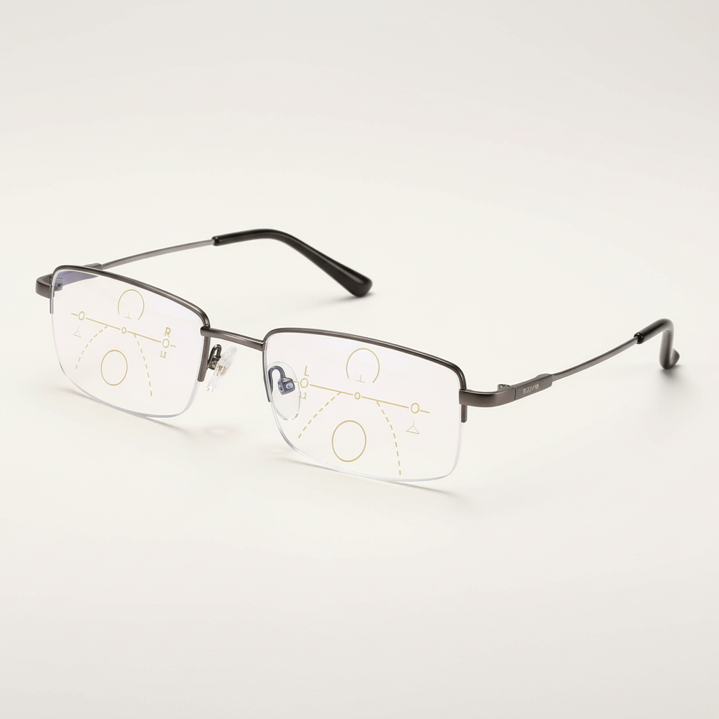 Davy | Intelligent Progressive Glasses | ARNO Lens Technology | Photochromic Adjustment | Blue Light Filter & UV400 | Anti-Reflective Coating | Multifocal