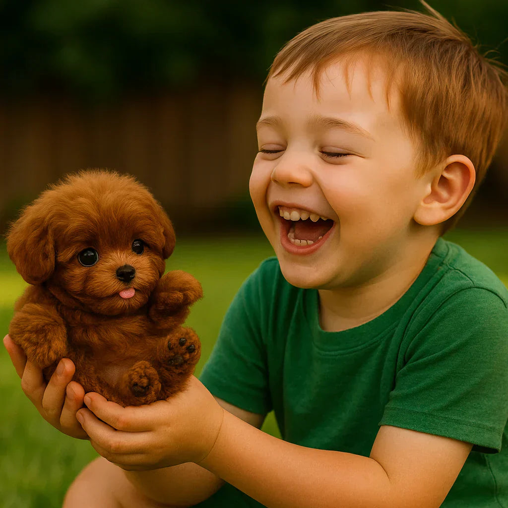 Davy | Interactive Plush Puppy - Realistic Stuffed Animal for Children and Adults with Movements and Sounds