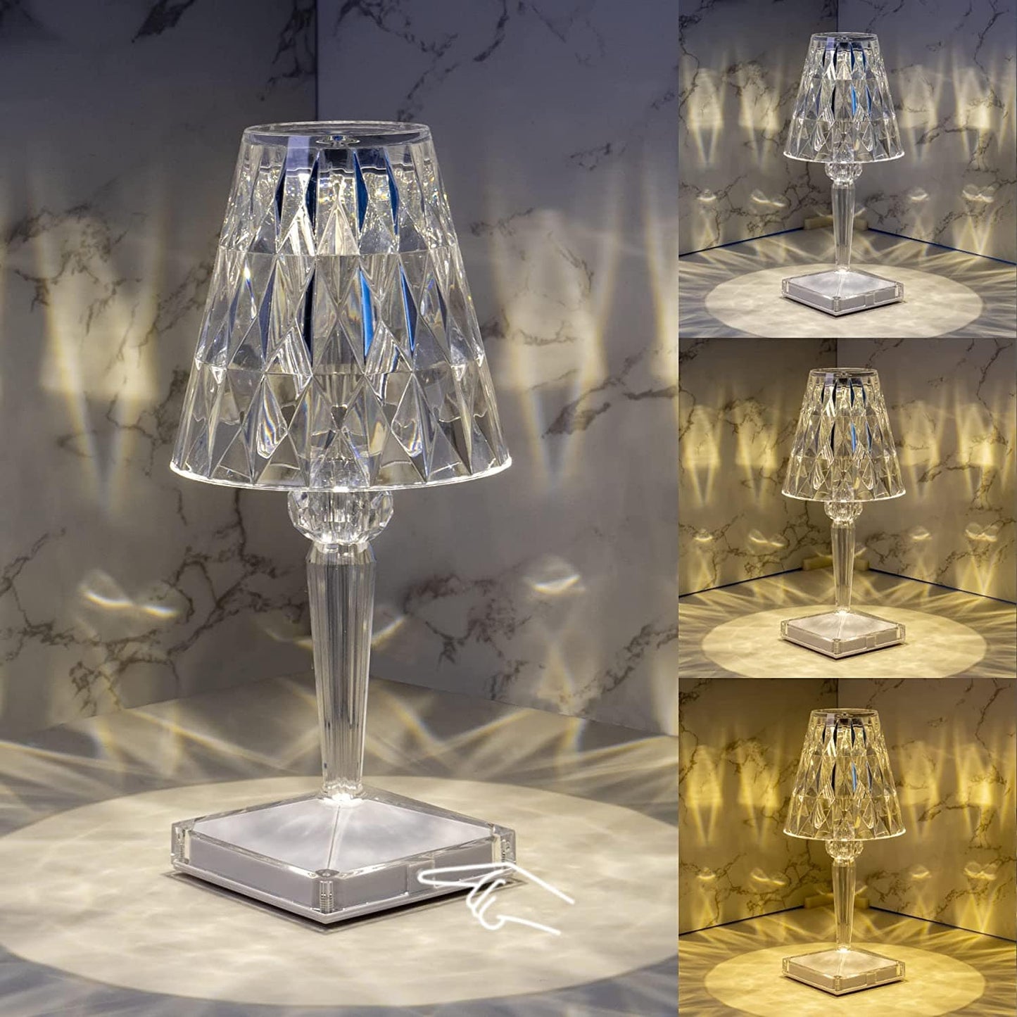 Davy | LED Crystal Table Lamp | Elegant Diamond Design