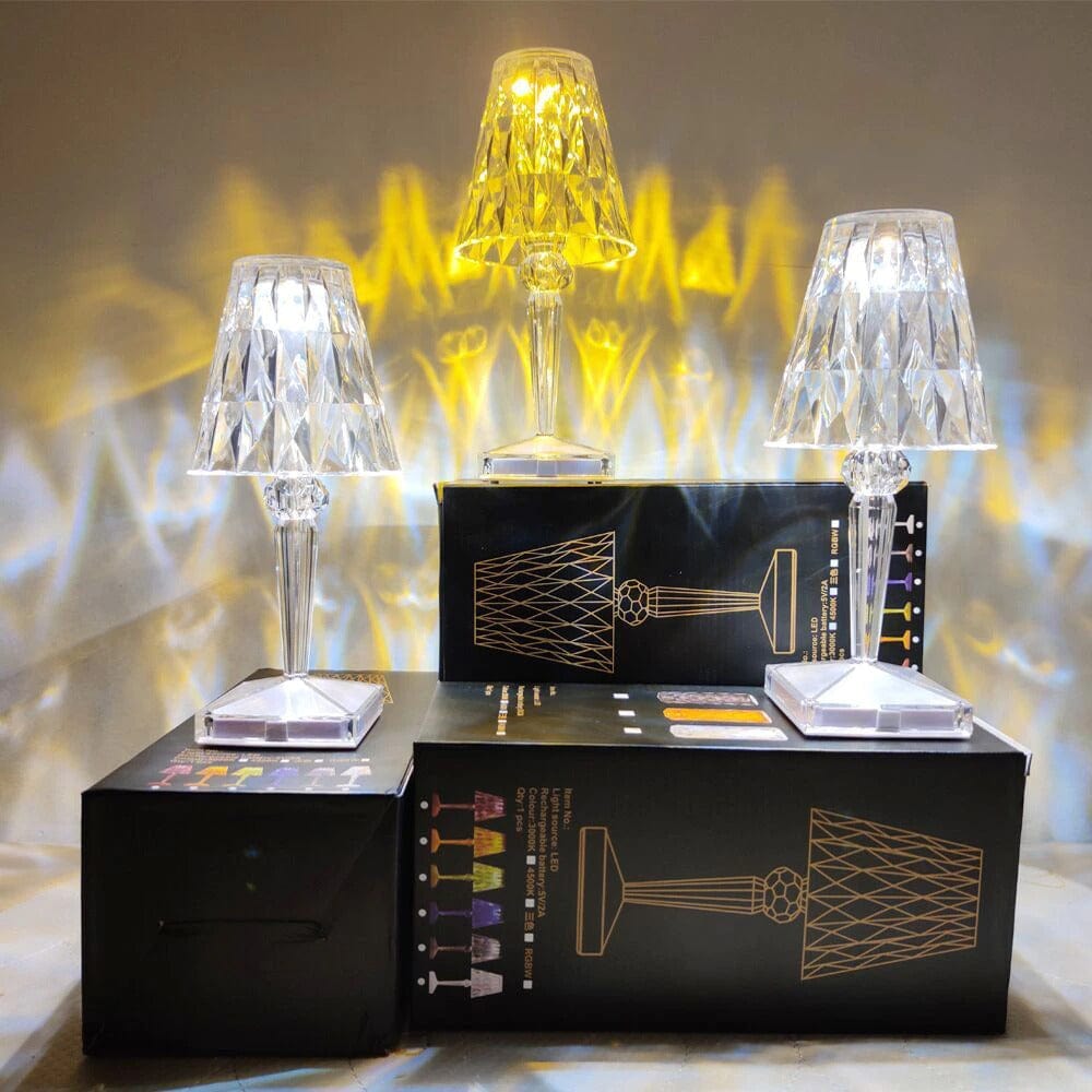Davy | LED Crystal Table Lamp | Elegant Diamond Design