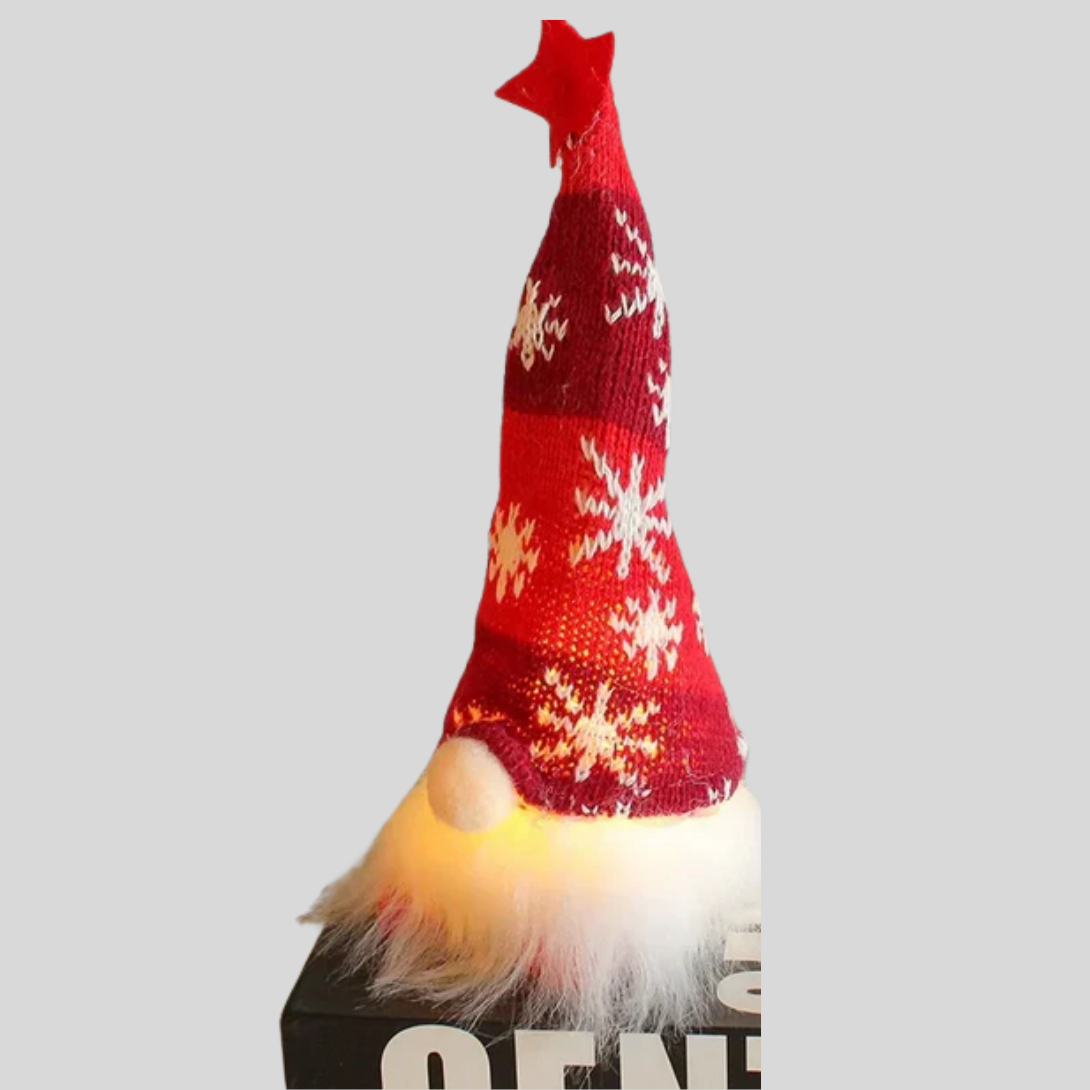 Davy | LED Gnome Ornament with Snowflake Pattern