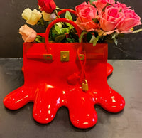 Davy | Vases LuxuPurse - Vase sac à fleurs stylé en résine