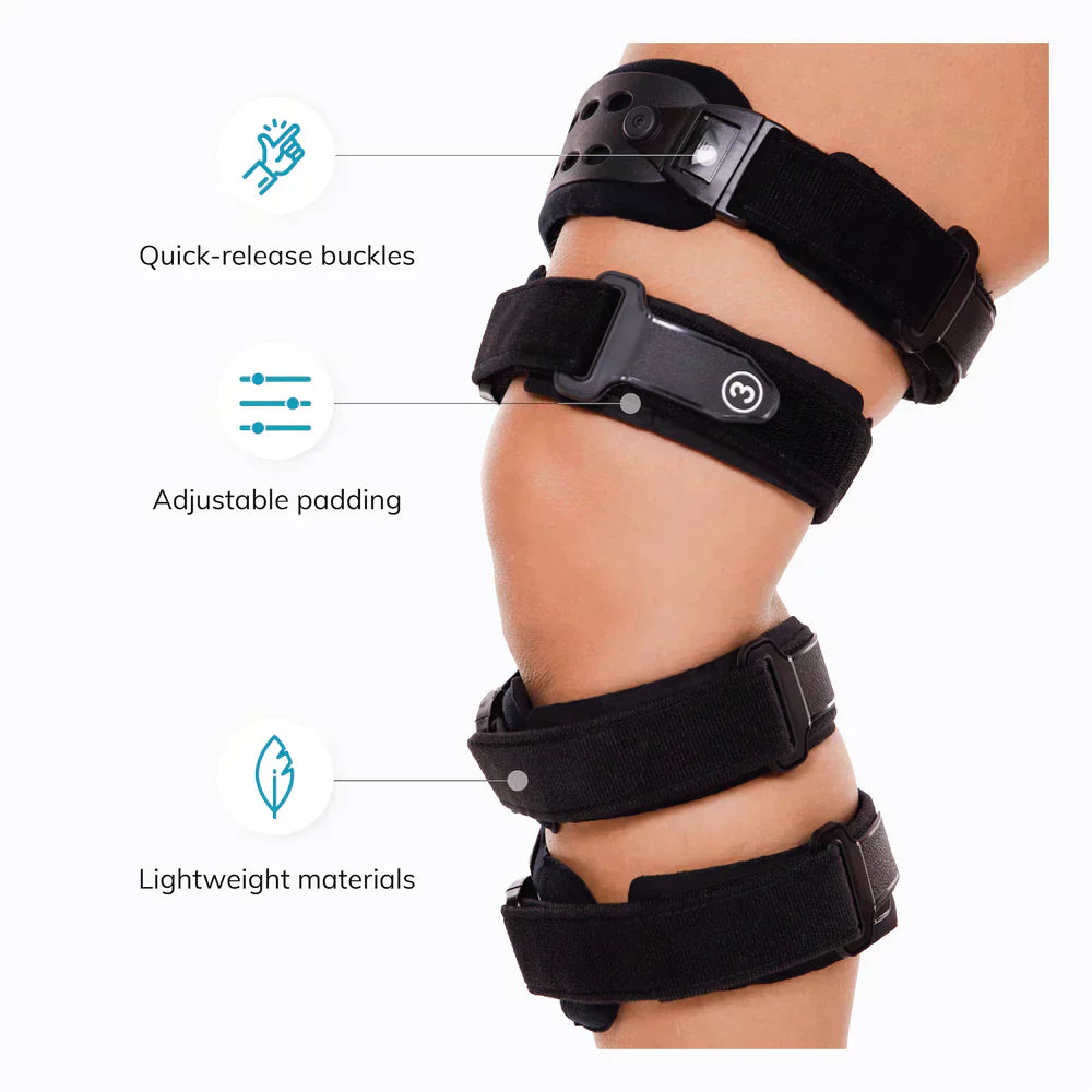 Davy | Medical OA Offloading Knee Brace | Unicompartimental Osteoarthritis Orthosis | Varus/Valgus Correction & ROM Control | Medial & Lateral Offloading | Adjustable Range of Motion