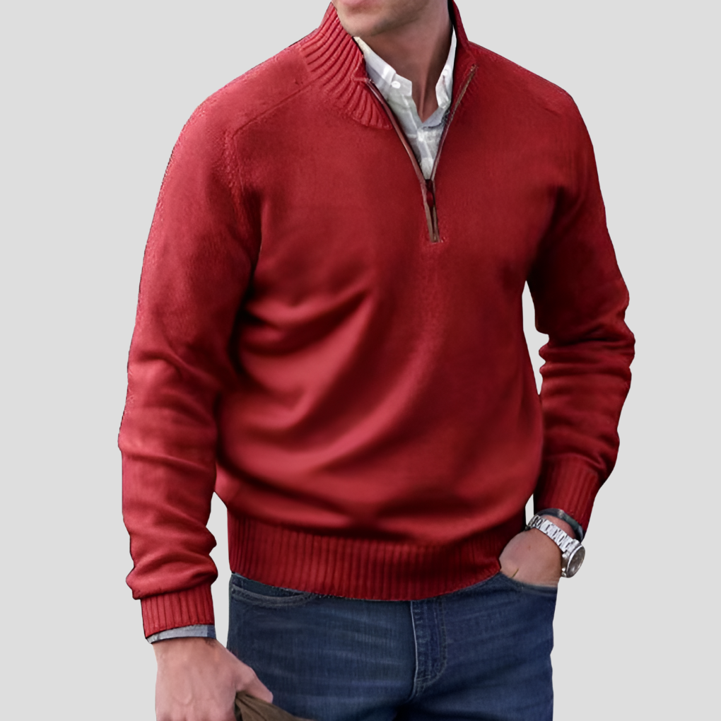Davy | Men's 1/4 Zip Knit Pullover Sweater