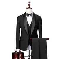 Davy | Costume 3 pièces homme avec col châle poli
