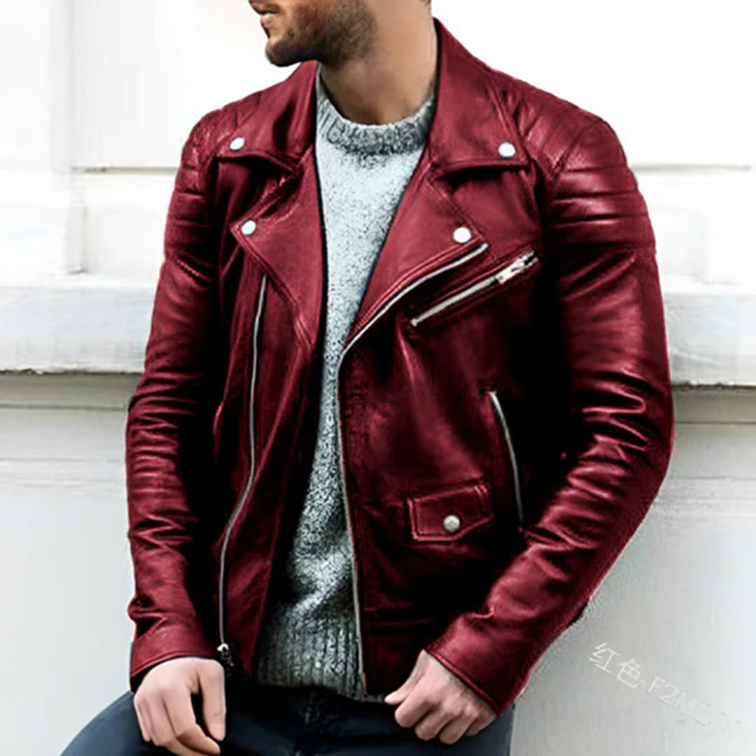 Davy | Men's Biker Jacket with Asymmetrical Zipper