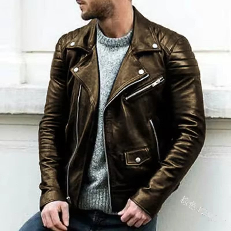 Davy | Men's Biker Jacket with Asymmetrical Zipper