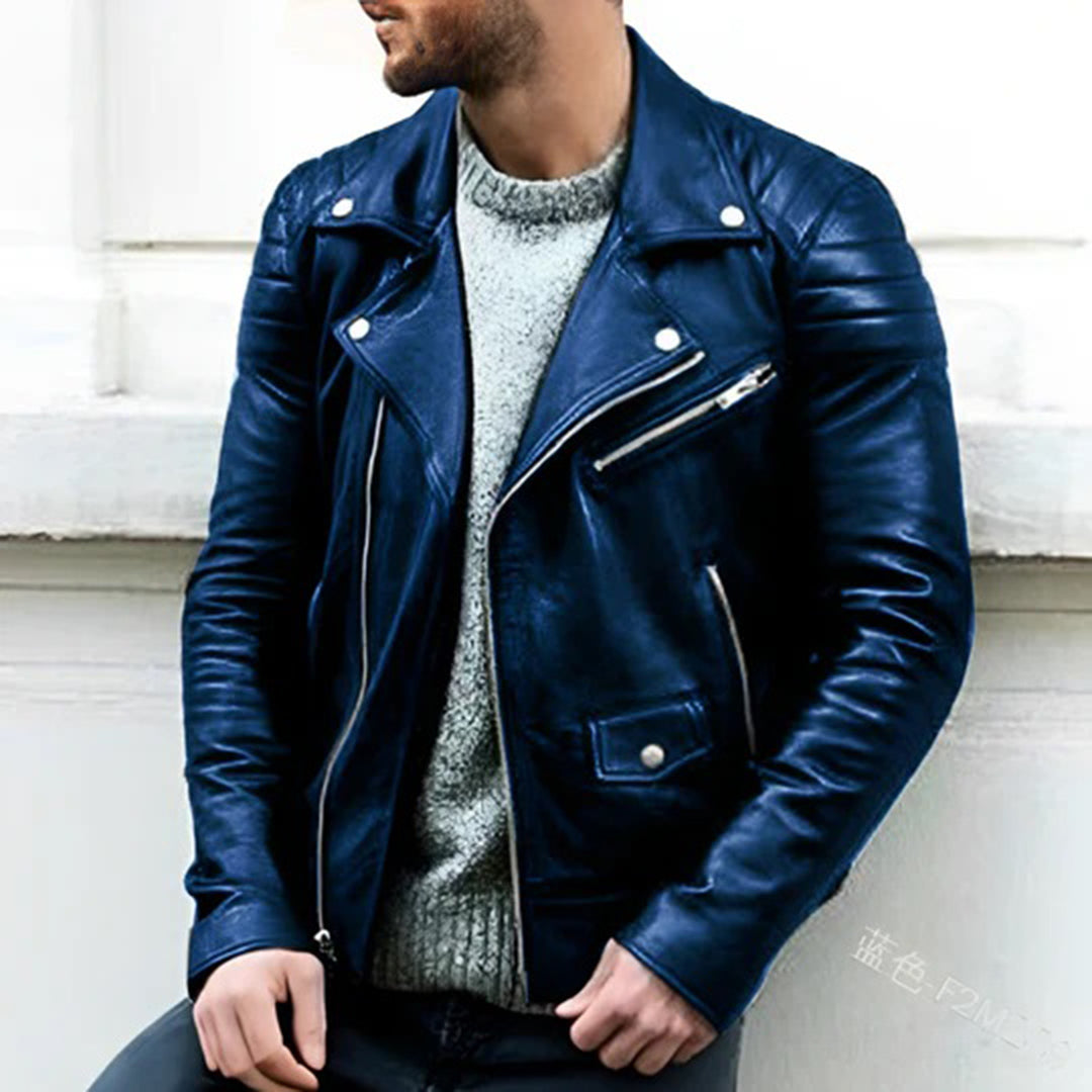 Davy | Men's Biker Jacket with Asymmetrical Zipper