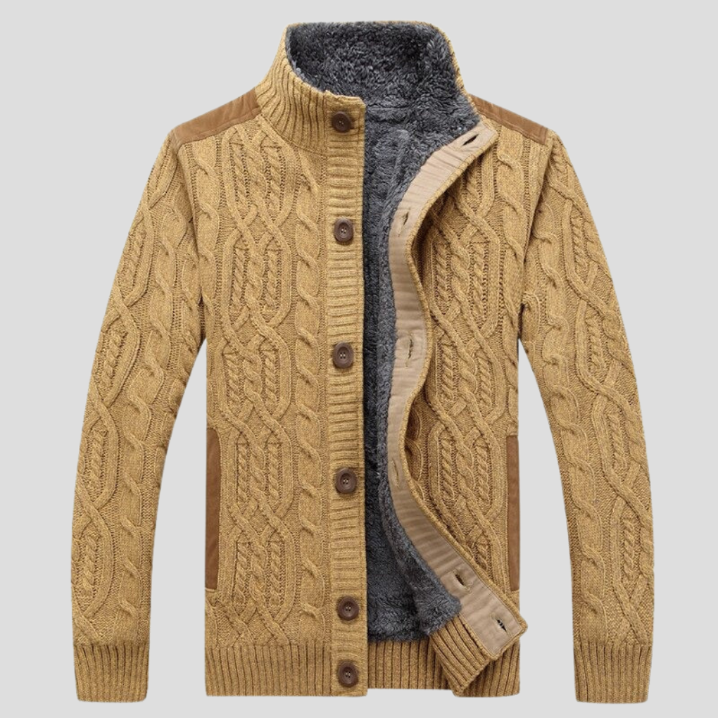 Davy | Men's Cable Knit Lined Cardigan