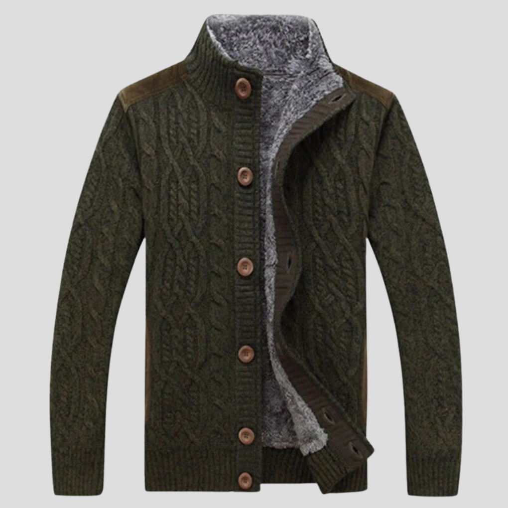 Davy | Men's Cable Knit Lined Cardigan